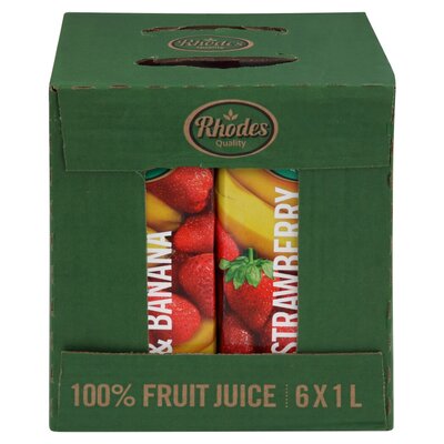 Rhodes 100% Strawberry & Banana Fruit Juice 1l x 6 | PnP