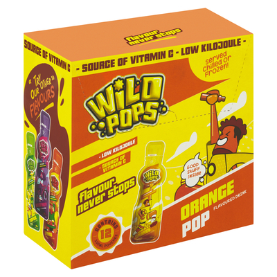Wild Pops Orange Flavour Kids Drink 12 x 100ml | PnP