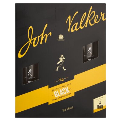 Johnnie Walker Black With 2 Glasses Gift Pack 750ml | PnP