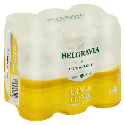 Belgravia Gin & Tonic Can 6 x 440ml