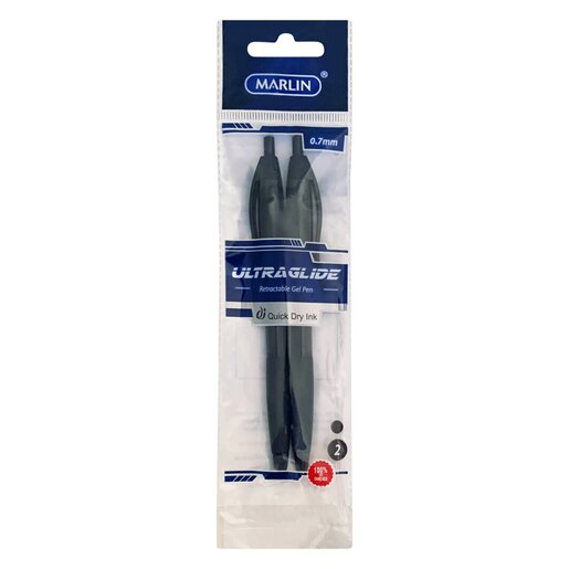 Marlin Black Gel Ink Retra Pen 2 Pack 0.7mm x 144 | PnP