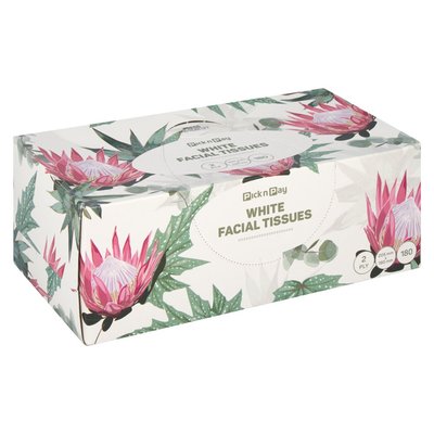 PnP 2 Ply White Facial Tissues 180 Pack