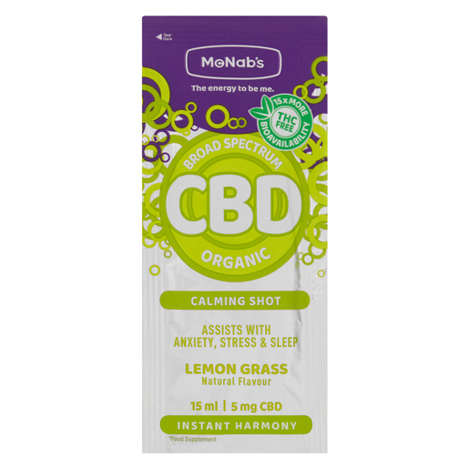 McNab's Lemon Grass Flavour CBD Organic Calming Shot 15ml | PnP