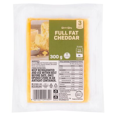 PnP Full Fat Medium Cheddar Cheese 300g