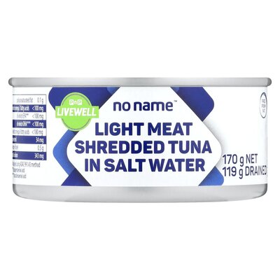 No Name Live Well Shredded Tuna in Salt Water 170g