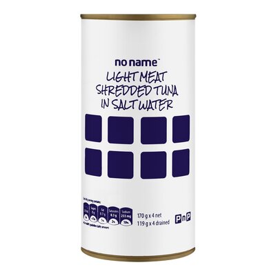 No Name Tuna Shredded Salt Water 170g x 4 | PnP