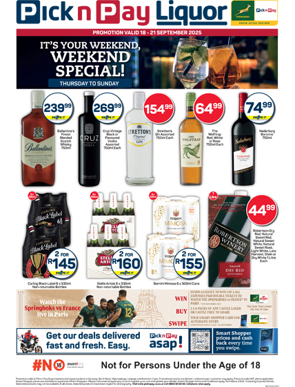 Pick n Pay Liquor Weekend Specials