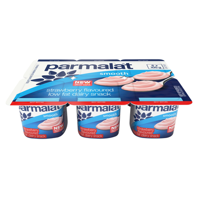 Parmalat Strawberry Flavoured Low Fat Dairy Snack 6 x 100g