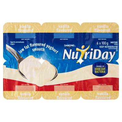 Danone Nutriday Low Fat Smooth Vanilla Dairy Snack 6 x 100g