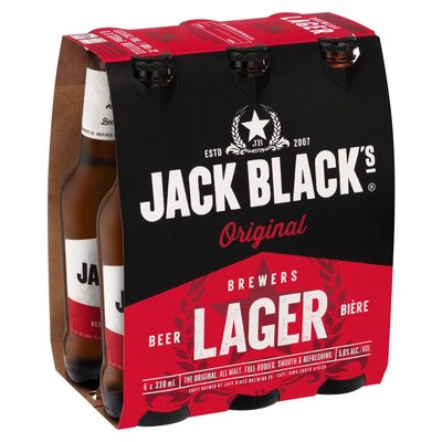 Jack Black Brewers Lager Beer 6 x 330ml