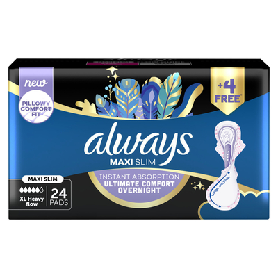Always Maxi Slim Extra Long Sanitary Pads 24 Pack | PnP
