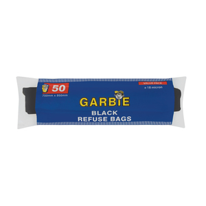 Garbie Black Refuse Bags 50 Per Roll