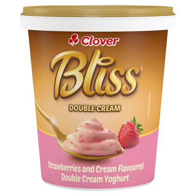 Clover Bliss Double Cream Strawberry & Cream Yoghurt 1kg