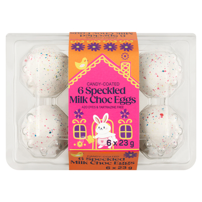 PnP Candy Coated Speckled Milk Chocolate Eggs 6 Pack