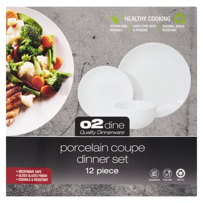 O2 Porcelain Coupe Dinner Set 12 Piece
