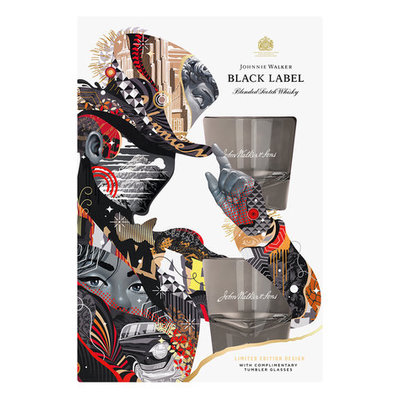 【期間限定セット販売】John Walker 限定ボトル　2本セット Johnnie Walker Black With 2 Glasses Gift Pack 750ml x 6 | Smart