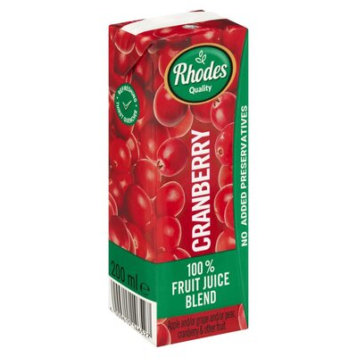 Rhodes 100% Fruit Juice Blend Cranberry 200ml | PnP