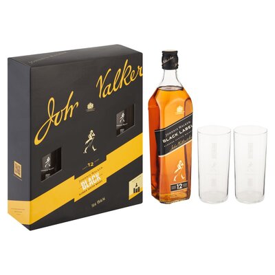 Johnnie Walker Black With 2 Glasses Gift Pack 750ml | PnP