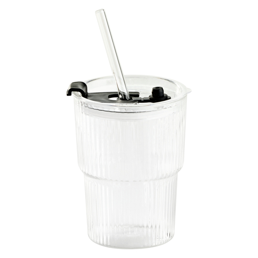 DAY Rib Glass With Cap & Straw 400ml | PnP
