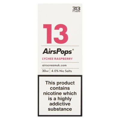 AirsPops E-Liquid Lychee Rasberry Nicotine Salts 13 30 ml - 4.0% | PnP