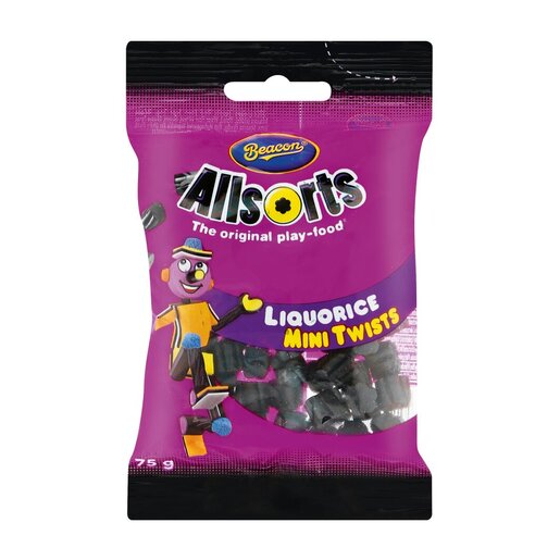 Beacon Liquorice Allsorts Twists 75g PnP