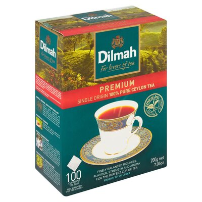 Dilmah Premium Single Origin Ceylon Tea - 7.05 Ounce Pillow Pack Pure Ceylon Tea