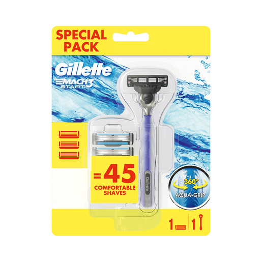 Gillette Mach3 Man Razor Start Hand + 3 Cartridges | PnP