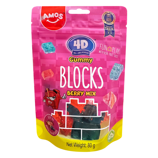 Amos Berry Mix Gummy Blocks 80g | PnP