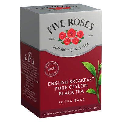 Five Roses Classic English Breakfast Tagless Teabags 52 Pack | PnP