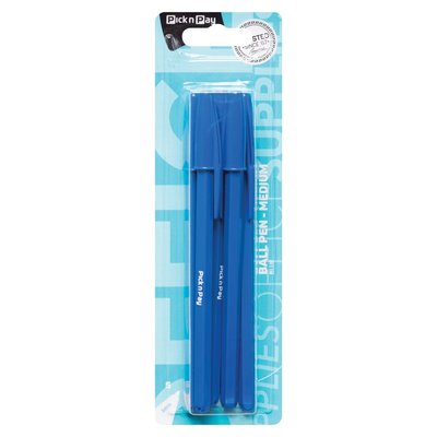 PnP Ball Pen Med Blue 5 Pack