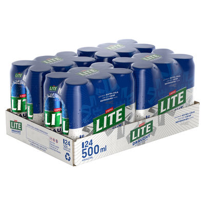Castle Lite Draught Beer 24 x 500ml | PnP
