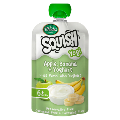Rhodes Squish Apple & Banana Yoghurt 110ml
